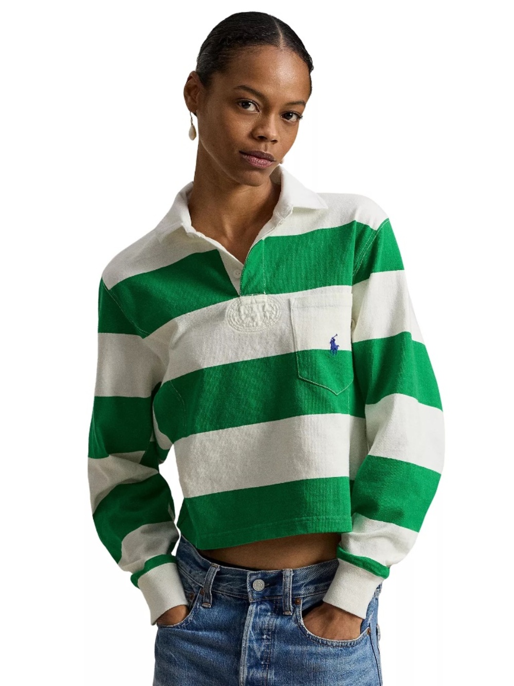 NWT Polo by Ralph Lauren fitted rugby striped shirt XXS